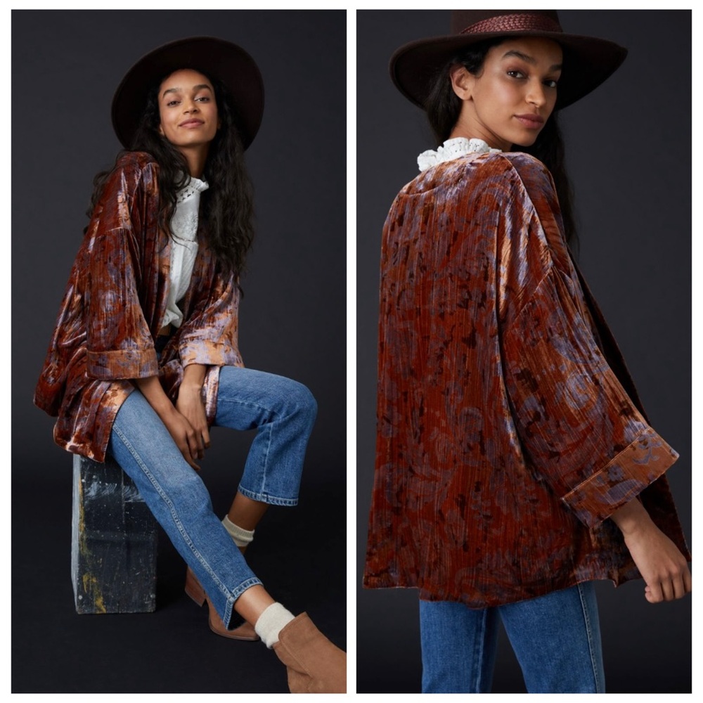 🔴SOLD🔴 ANTHROPOLOGIE Esme Velvet Kimono Jacket 1X